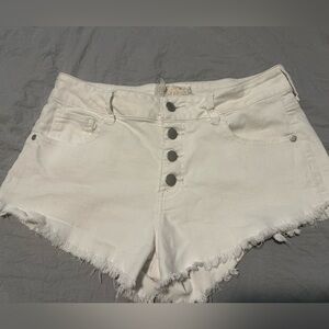 Altar'd State White Denim High Rise Button Fly Jean Shorts‎ 28/7
